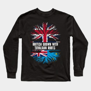 British Grown with Tuvaluan Roots UK Flag England Britain Union Jack Long Sleeve T-Shirt